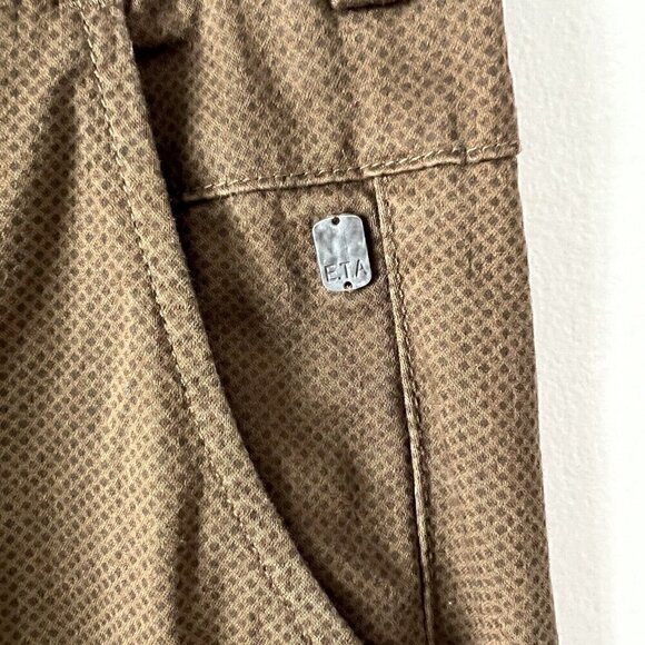 E.T.A Men's Pants Size 34 Brown Chino Slim Fit Geometric Diamond Dot Pattern - Picture 8 of 10
